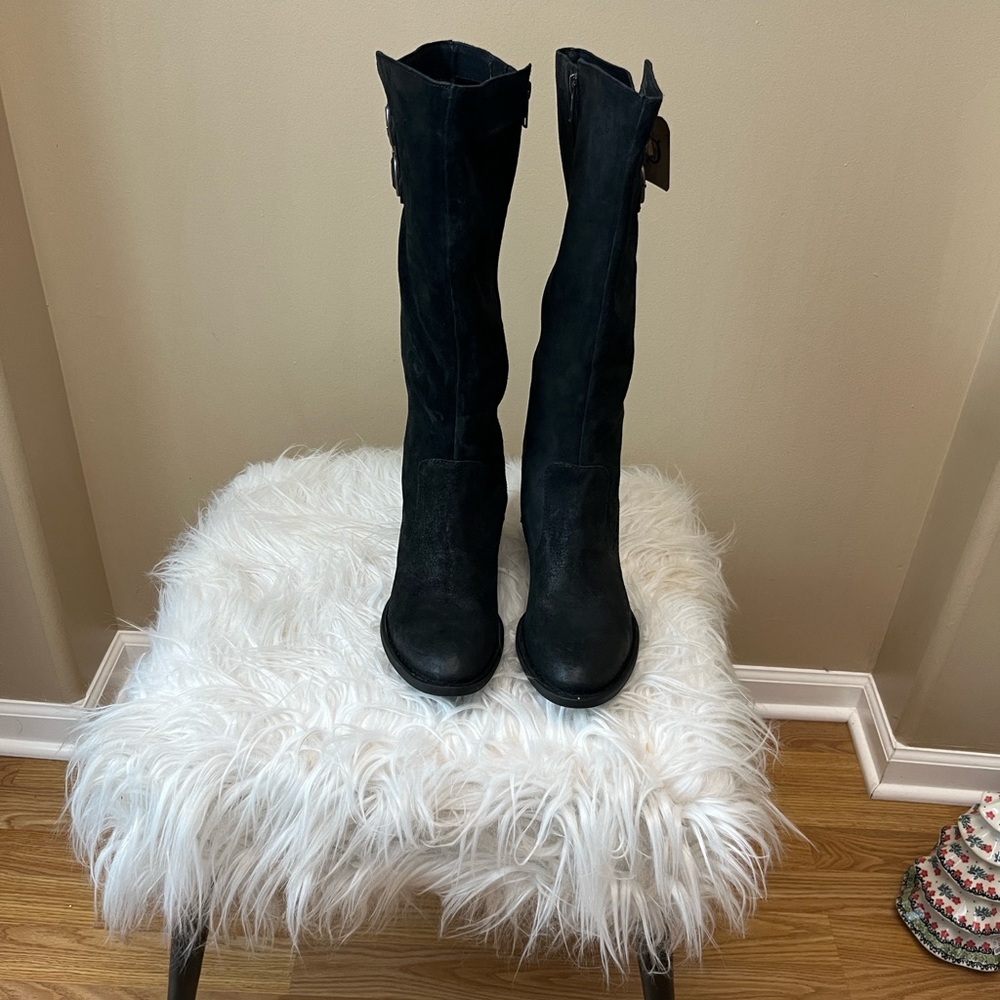 Born Black Suede Knee High Boots